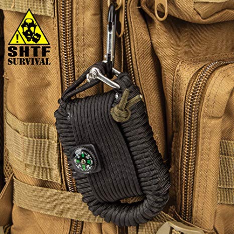 SHTF Paracord Survival Kit With Carabiner - 20 Piece Tool Kit