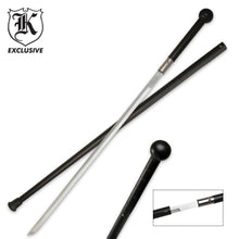 Load image into Gallery viewer, Black Handle Wooden Sword Cane