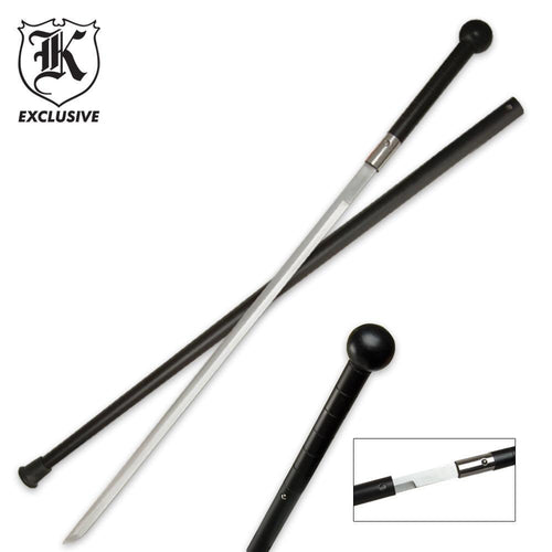Black Handle Wooden Sword Cane