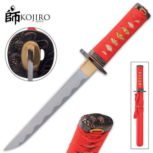 Kojiro Crimson Tanto Sword and Scabbard