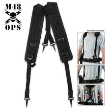 Load image into Gallery viewer, M48 OPS GI Style Suspenders Black