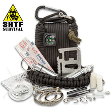Load image into Gallery viewer, SHTF Paracord Survival Kit With Carabiner - 20 Piece Tool Kit