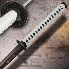 Load image into Gallery viewer, Powerful hand-forged Damascus steel full-tang katana