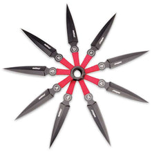 Load image into Gallery viewer, On Target 9-Piece Black And Red Throwing Knife Set
