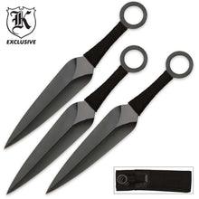 Load image into Gallery viewer, Triple Threat Kunai Throwing Knife Set with Sheath